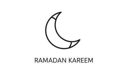 Obraz premium Crescent Moon Symbolizing Ramadan Kareem on White Background