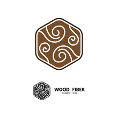 wooden logo. wooden fiber vector icon design.
