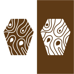 wooden logo. wooden fiber vector icon design.