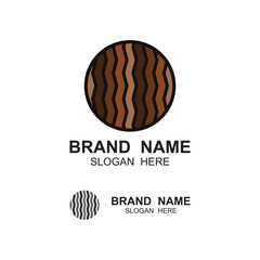 wooden logo. wooden fiber vector icon design.