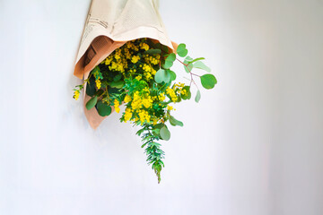 ミモザとユーカリの花束
