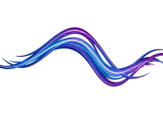 Vibrant blue and purple light wave on black background