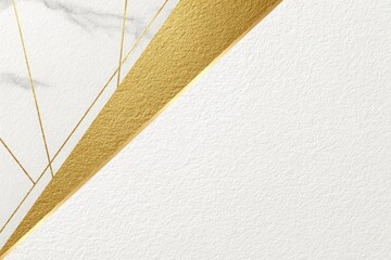 Golden Geometric Overlay on Textured White Marble Background