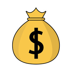 Yellow Money Bag Icon