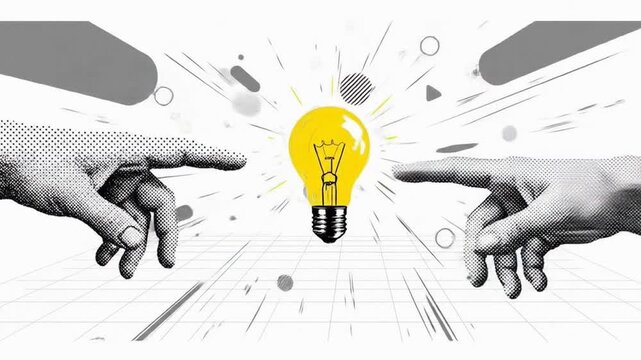 Two Hands Creating a New Idea Together