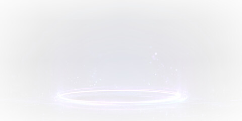 Futuristic Neon Magic Ring PNG Overlay with Glowing Blue Purple Portal Light Effect