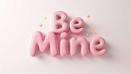 Pink Balloon Be Mine Valentine's Day Message