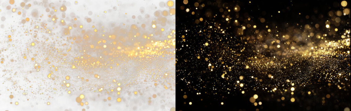Sparkling light on two background, sparkling dust PNG. Overlay. golden star, light effect, glitter particles and stars.