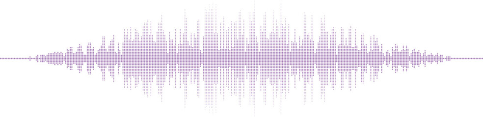 Visual representation of sound waveform with purple gradient Vector