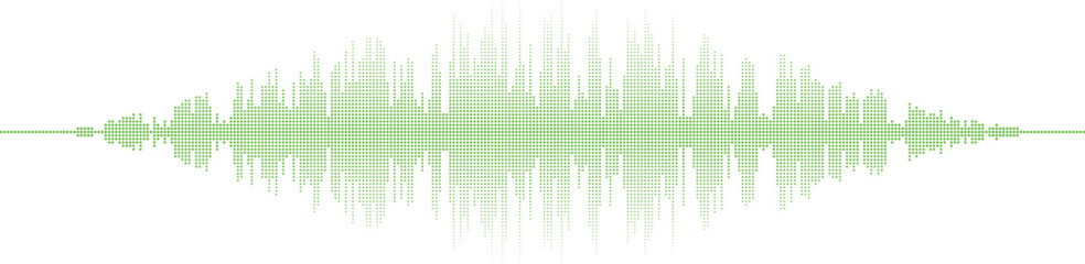Digital green sound waveform on white background Vector