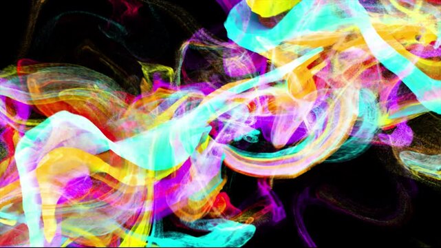 featuring colorful energy glowing Wave particle explosions, frosty fog effects Abstract moving magic glow flying