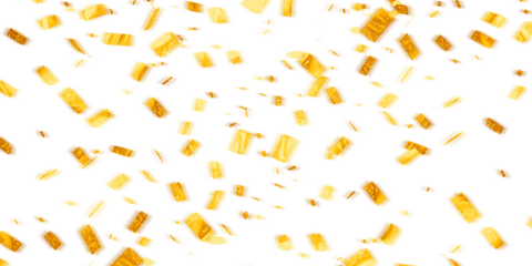 Sparkling Golden Confetti Shower on White
