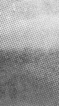 Vertical Abstract Grunge Halftone Texture Overlay with Noise Effect.Vertical black and white grunge animation featuring halftone patterns and noise textures for retro and urban design overlays.