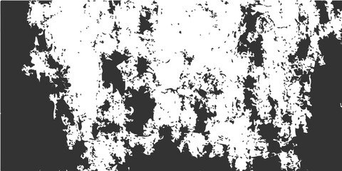 Fototapeta premium Abstract black and white grunge background featuring a vintage floral pattern with ink splatters and a dirty spray paint texture design