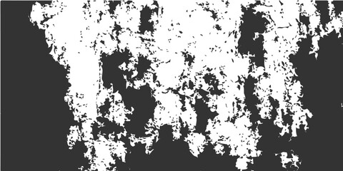 A vintage black and white abstract grunge background featuring a dirty ink splash texture with a floral silhouette pattern and a paint splatter border design © PIXEL GLOW