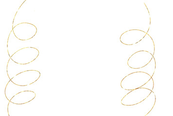 Elegant Gold Glitter Scribble Line Isolated