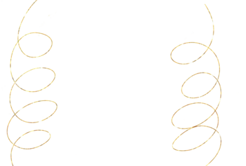 Elegant Gold Glitter Scribble Line Isolated