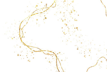 Glamour Gold Glitter Scribble Line Isolated
