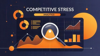 Competitive Stress Theme: Market curves mapping pressure on analytics dashboard