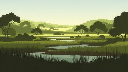 Habitat Repair Theme: Wetland area supporting wildlife in city reserve
