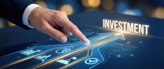 Investment: Growing Your Capital with Strategic Investments, Man Touching Digital Interface