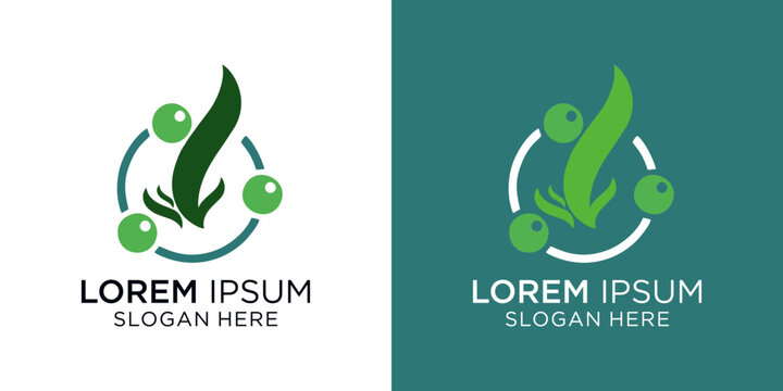 eco friendly logo templates featuring a sleek leaf design and placeholder text, perfect for businesses seeking a professional identity. - Powered by Adobe