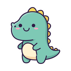 Obraz premium Adorable Cartoon Dinosaur Illustration