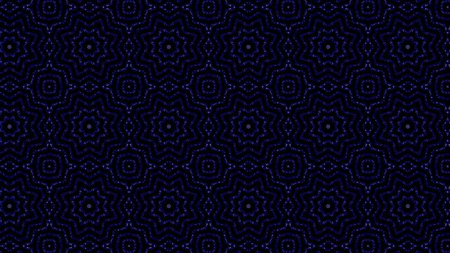On a dark blue background, a changing shiny blue pattern. Abstract animated background.