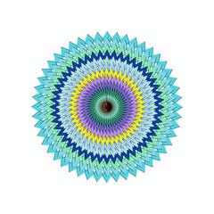 Vibrant multicolored mandala design with intricate patterns