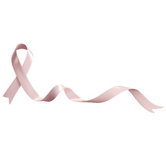 Pink Awareness Ribbon Symbol for Breast Cancer Awareness, Representing Hope, Support, and Solidarity.
