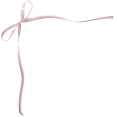 pink ribbon isolated on transparent background