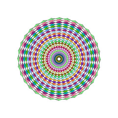 Vibrant multicolored circular pattern with concentric rings