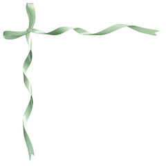 green ribbon isolated on transparent background