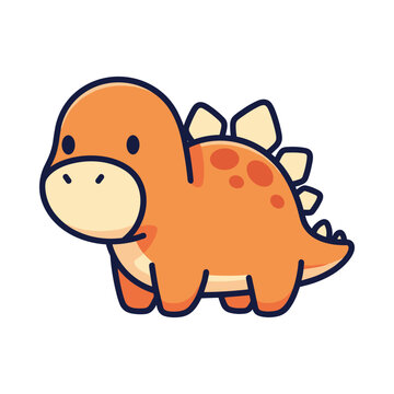 Cute Cartoon Stegosaurus Dinosaur Illustration