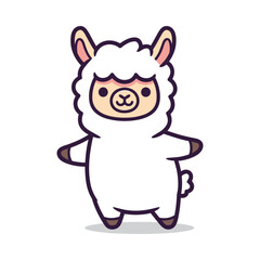Adorable Cartoon Alpaca Illustration