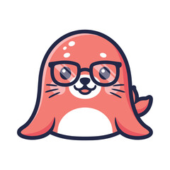 Cute Seal Cartoon Character Illustration