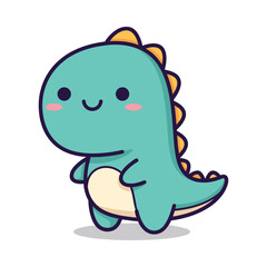 Adorable Cartoon Dinosaur Illustration