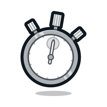 Stopwatch, Timer, and Clock Cartoon Illustration