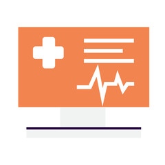 Medical Monitor. Health Check, Vector Illustration
