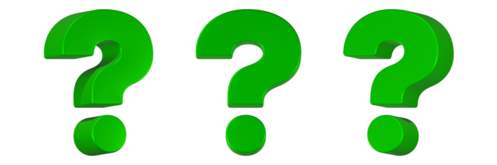 question mark icon 3d render green color