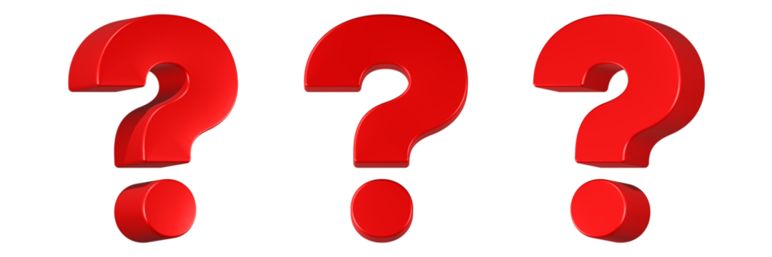 question mark icon 3d render red color - Powered by Adobe