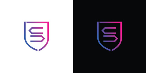 This initial S letter security logo design is modern and professional