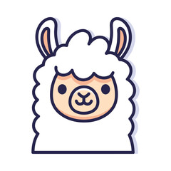 Adorable Cartoon Alpaca Illustration