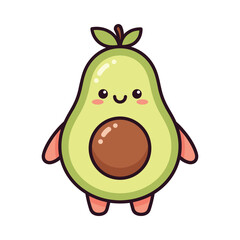 Cute Cartoon Avocado Character Illustration