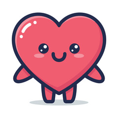 Cute Cartoon Heart Character Illustration