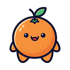 Adorable Cartoon Orange Character Illustration