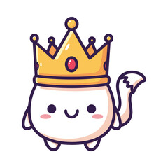 Cartoon King Cat Character Illustration