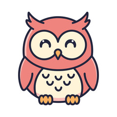 Cute Cartoon Owl Vector Illustration