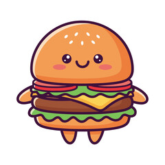 Cartoon Burger Mascot Illustration