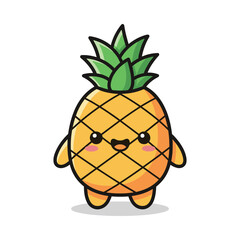 Adorable Cartoon Pineapple Character Illustration